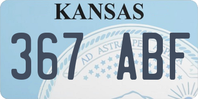 KS license plate 367ABF