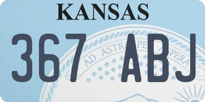 KS license plate 367ABJ