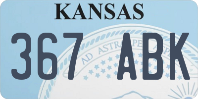 KS license plate 367ABK