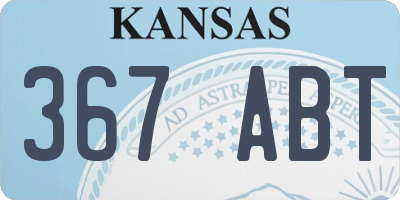 KS license plate 367ABT
