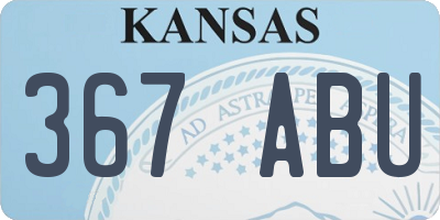 KS license plate 367ABU