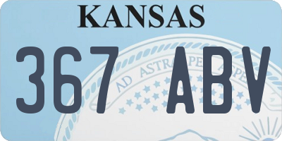 KS license plate 367ABV