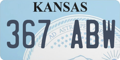 KS license plate 367ABW