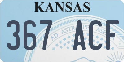 KS license plate 367ACF