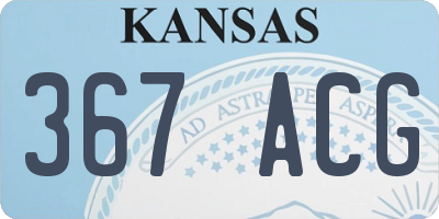 KS license plate 367ACG
