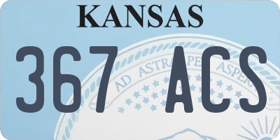 KS license plate 367ACS