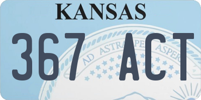 KS license plate 367ACT