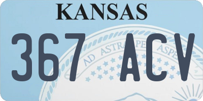 KS license plate 367ACV