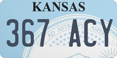 KS license plate 367ACY