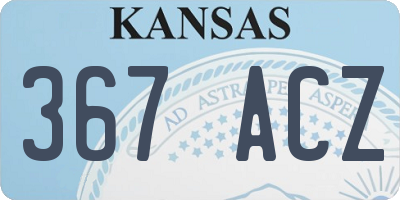 KS license plate 367ACZ