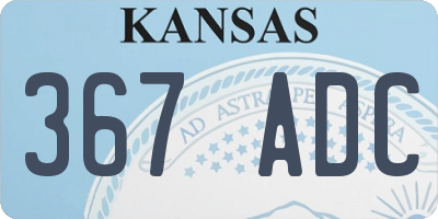 KS license plate 367ADC