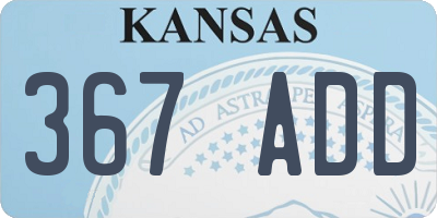 KS license plate 367ADD