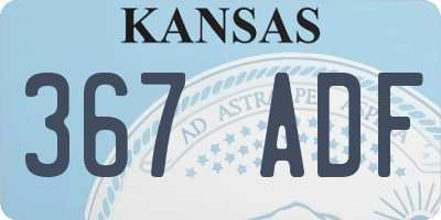 KS license plate 367ADF