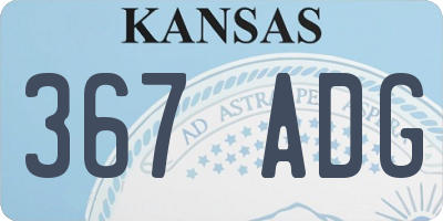 KS license plate 367ADG