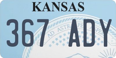 KS license plate 367ADY
