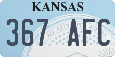 KS license plate 367AFC