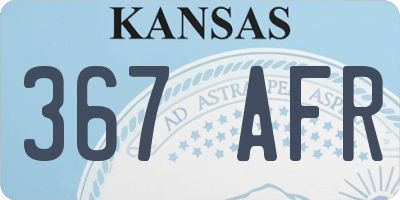 KS license plate 367AFR