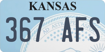 KS license plate 367AFS