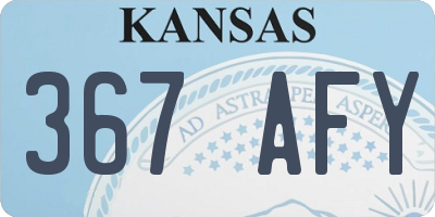 KS license plate 367AFY