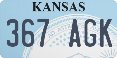 KS license plate 367AGK