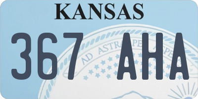KS license plate 367AHA