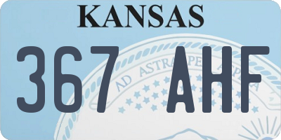 KS license plate 367AHF