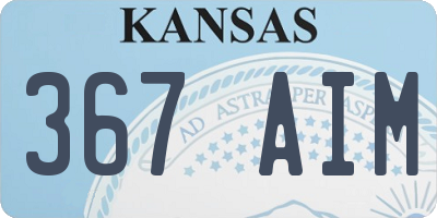 KS license plate 367AIM