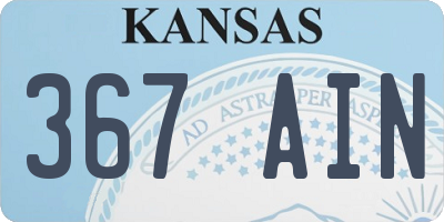 KS license plate 367AIN