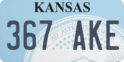 KS license plate 367AKE