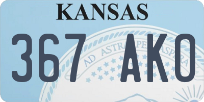 KS license plate 367AKO