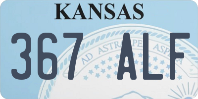 KS license plate 367ALF