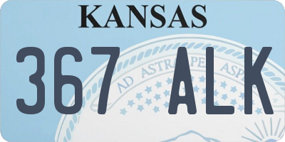 KS license plate 367ALK