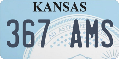 KS license plate 367AMS