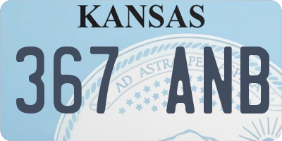 KS license plate 367ANB