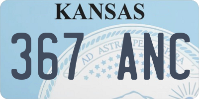 KS license plate 367ANC