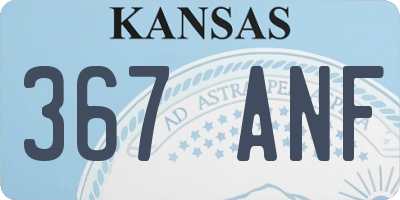 KS license plate 367ANF