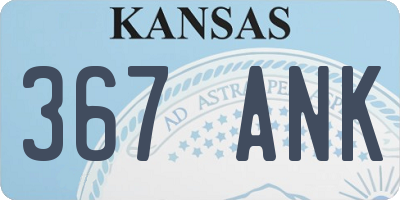 KS license plate 367ANK