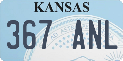 KS license plate 367ANL