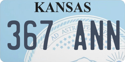 KS license plate 367ANN