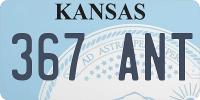KS license plate 367ANT