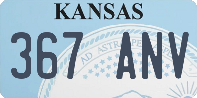 KS license plate 367ANV