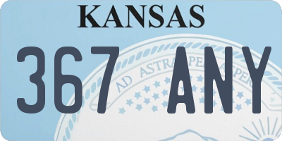KS license plate 367ANY