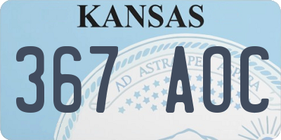 KS license plate 367AOC