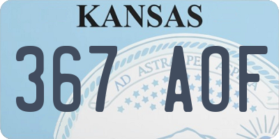 KS license plate 367AOF