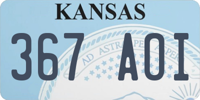 KS license plate 367AOI