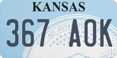 KS license plate 367AOK