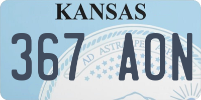 KS license plate 367AON