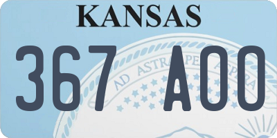 KS license plate 367AOO
