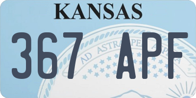 KS license plate 367APF