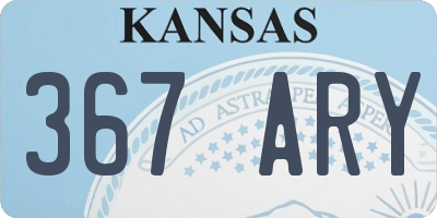 KS license plate 367ARY